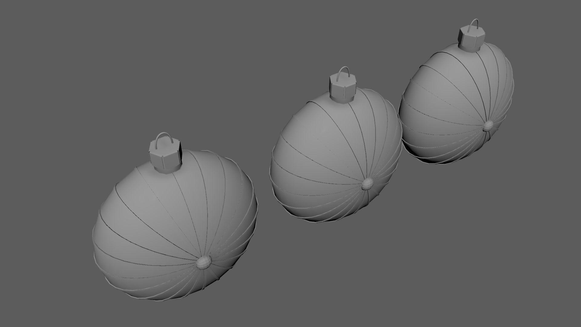 Christmas Tree Ornament Set7 - Red Yellow 3D model_5