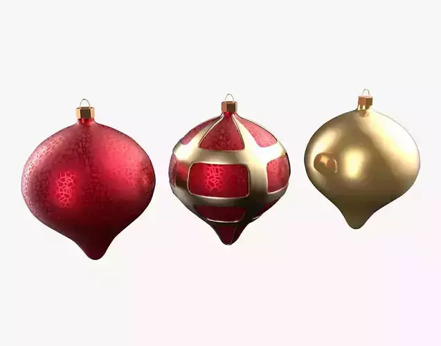 Christmas Tree Ornament Set8 - Red Yellow