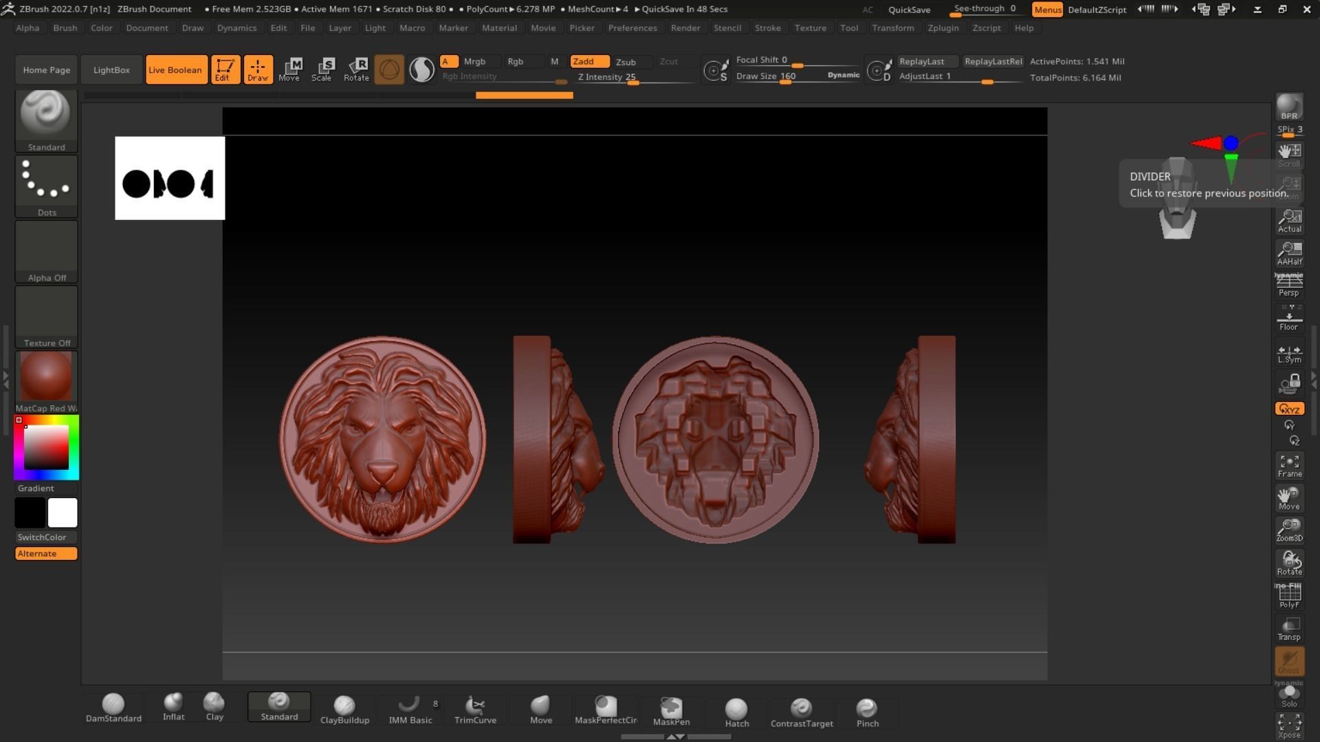 Lion head pendant 3D printable model  3D print model_4