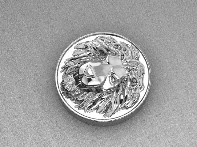 Lion head pendant 3D printable model  3D print model_5