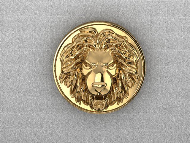 Lion head pendant 3D printable model  3D print model_2