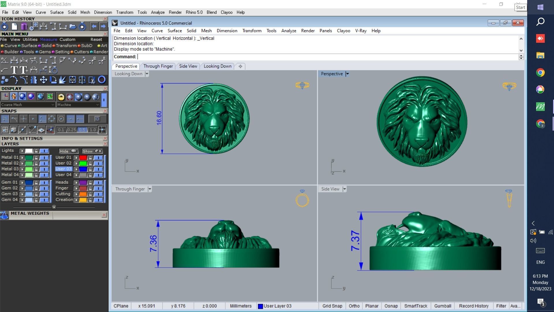 Lion head pendant 3D printable model  3D print model_3