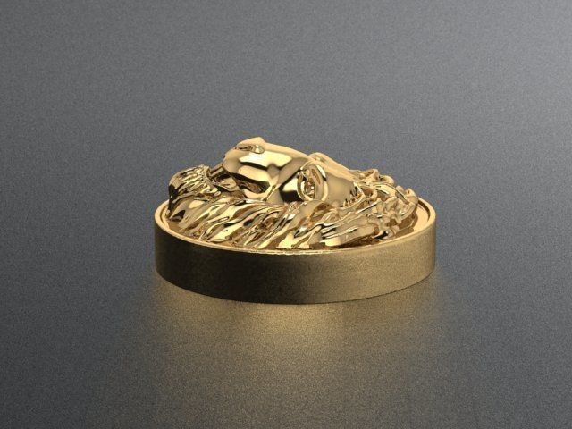 Lion head pendant 3D printable model  3D print model_7