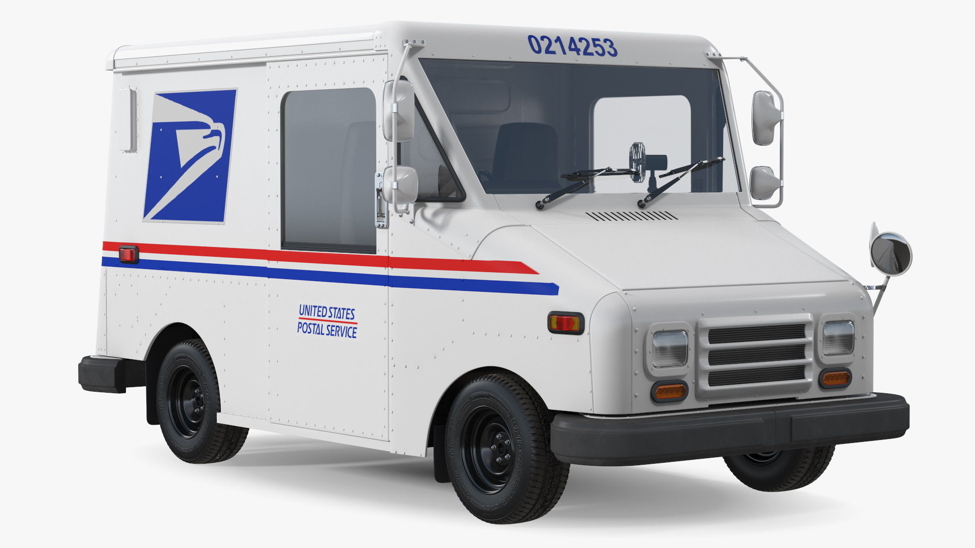 Grumman LLV USA Post Car Rigged for Cinema 4D 3D model_18