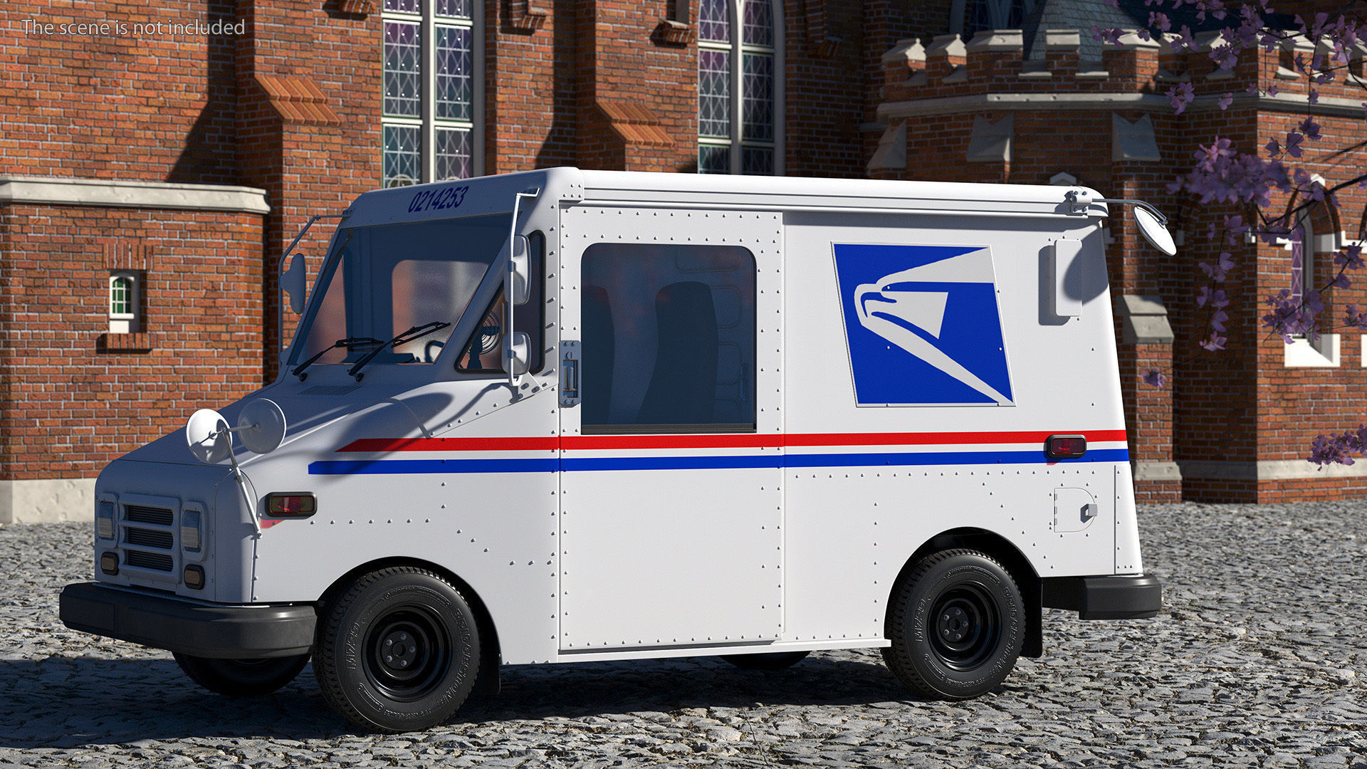 Grumman LLV USA Post Car Rigged for Cinema 4D 3D model_4