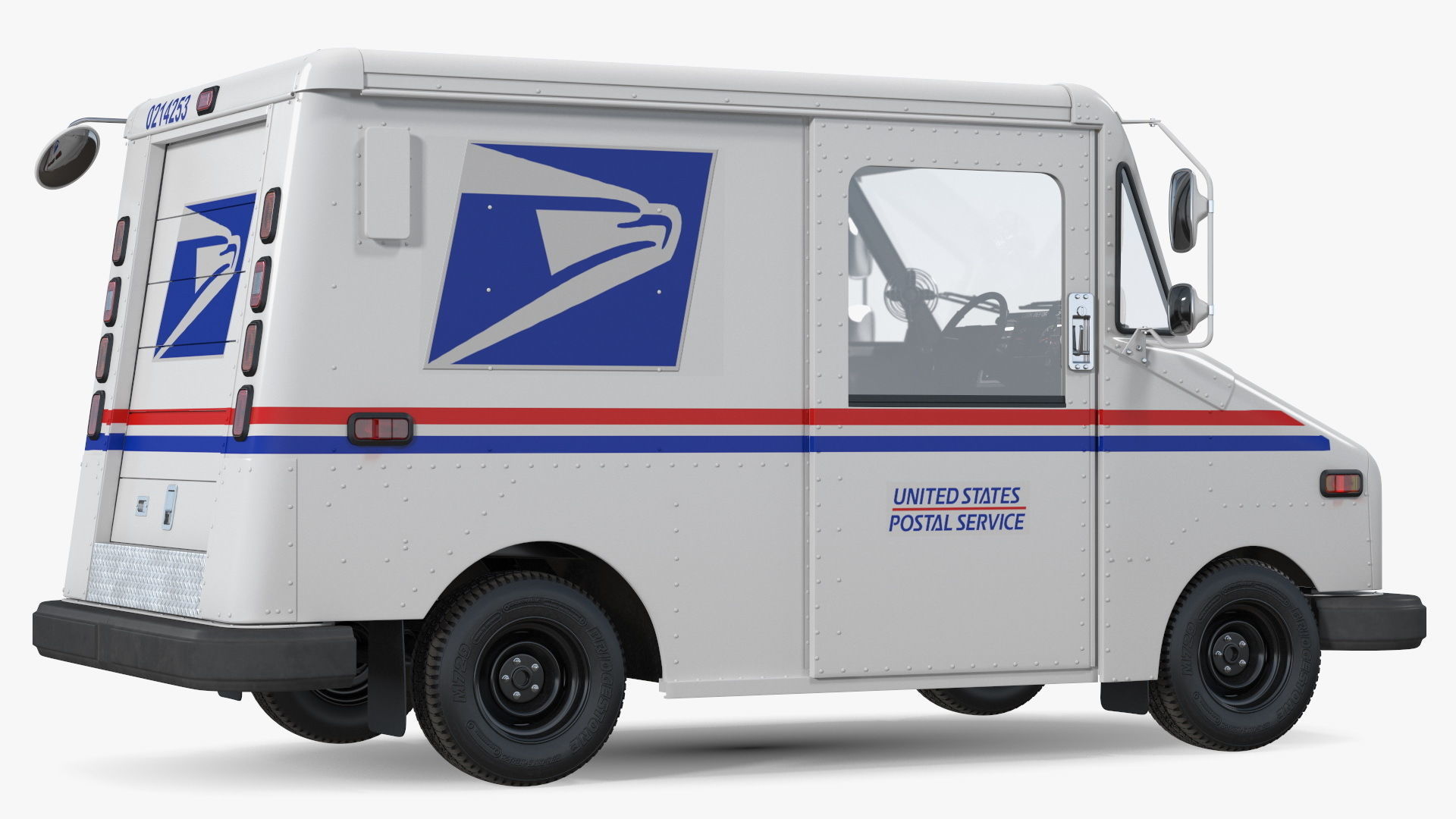 Grumman LLV USA Post Car Rigged for Cinema 4D 3D model_19