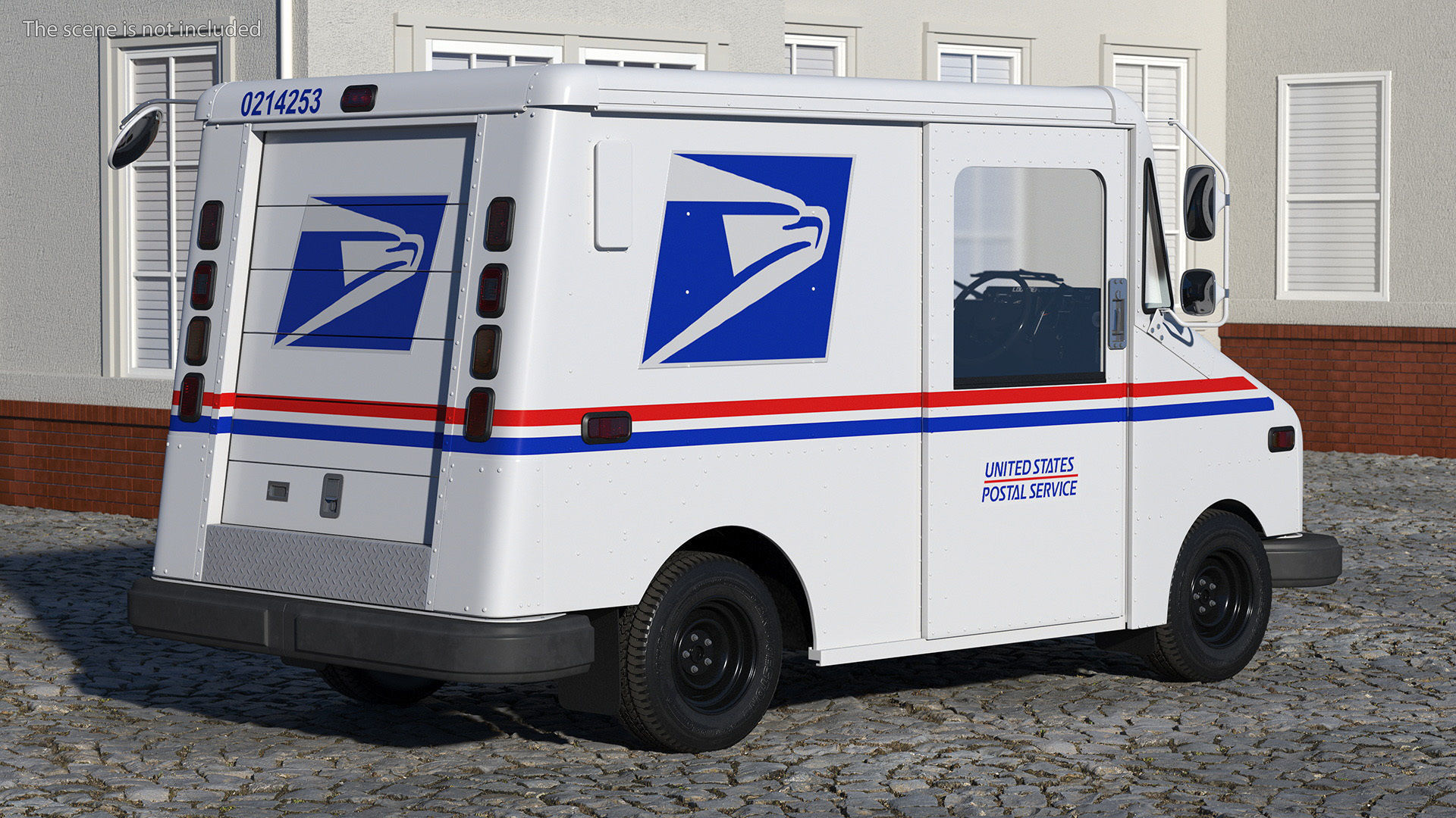 Grumman LLV USA Post Car Rigged for Cinema 4D 3D model_6