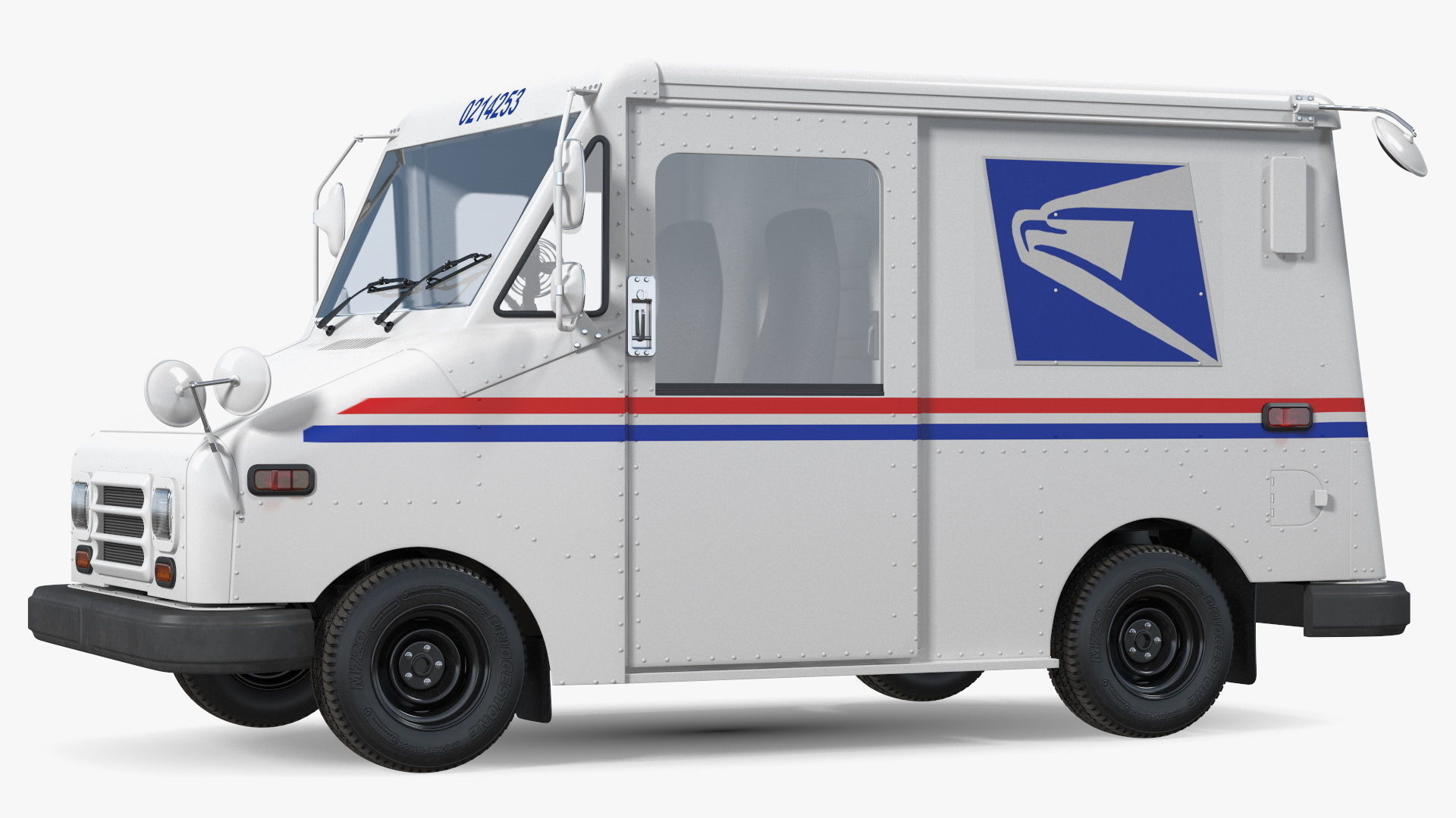 Grumman LLV USA Post Car Rigged for Cinema 4D 3D model_17