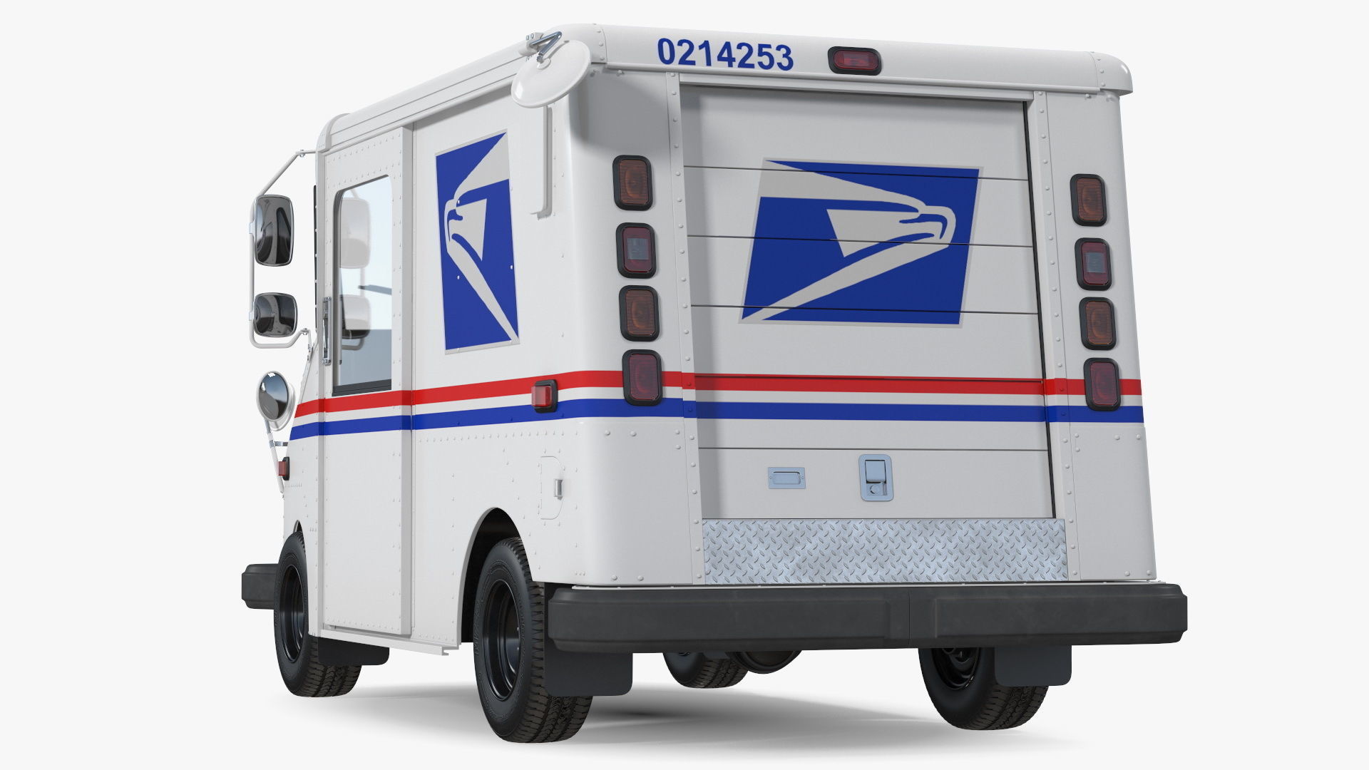 Grumman LLV USA Post Car Rigged for Cinema 4D 3D model_20
