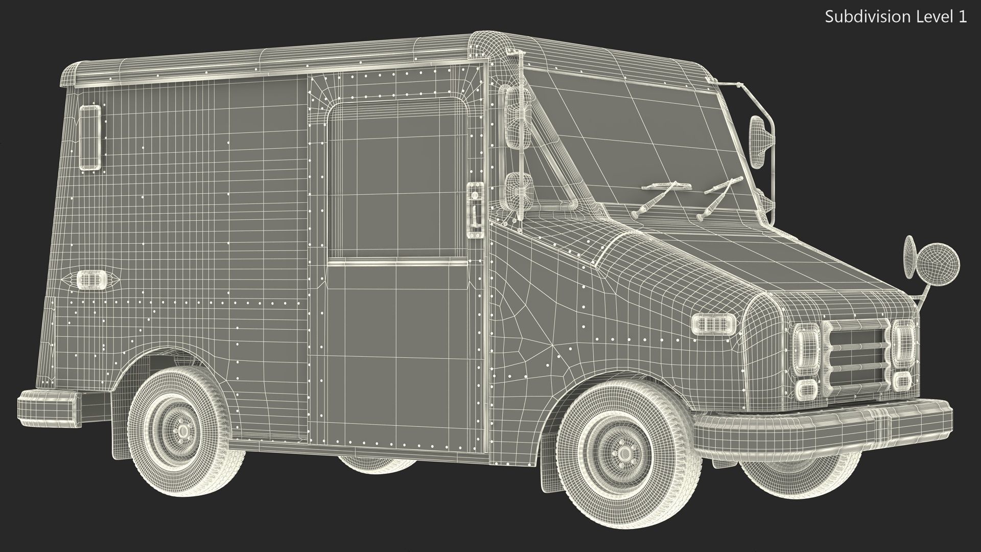 Grumman LLV USA Post Car Rigged for Cinema 4D 3D model_27