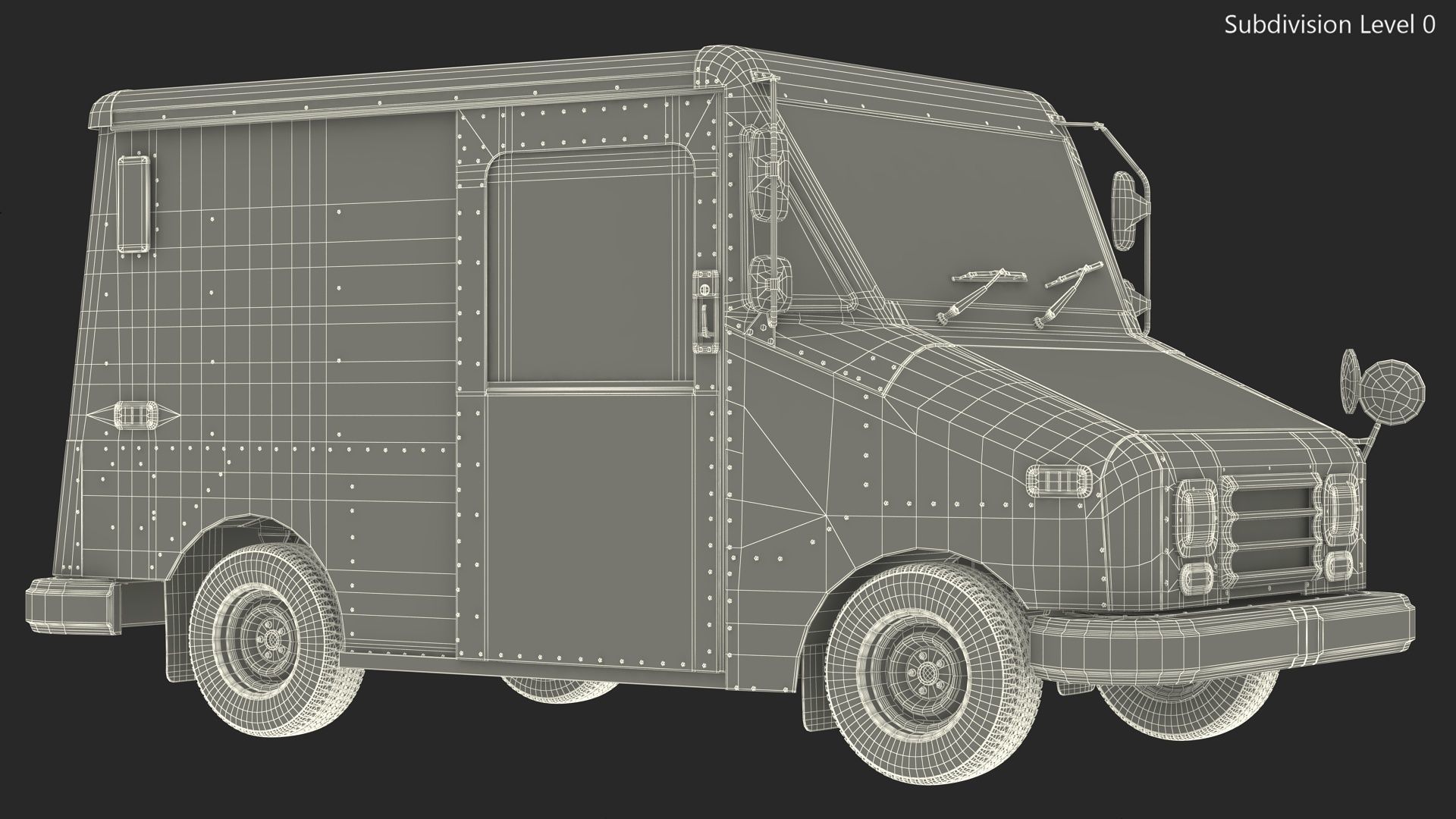 Grumman LLV USA Post Car Rigged for Cinema 4D 3D model_26