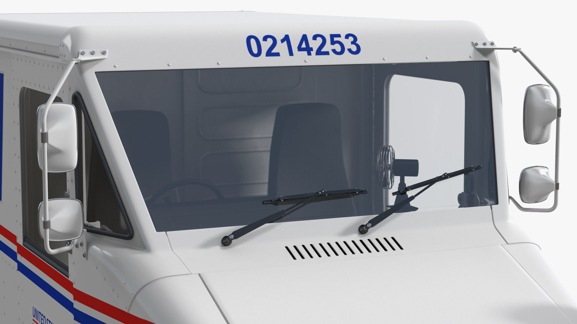 Grumman LLV USA Post Car Rigged for Cinema 4D 3D model_23