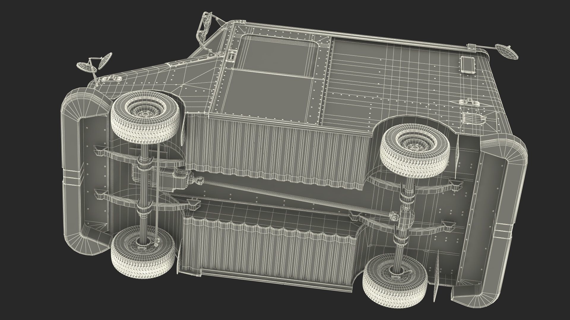 Grumman LLV USA Post Car Rigged for Cinema 4D 3D model_40