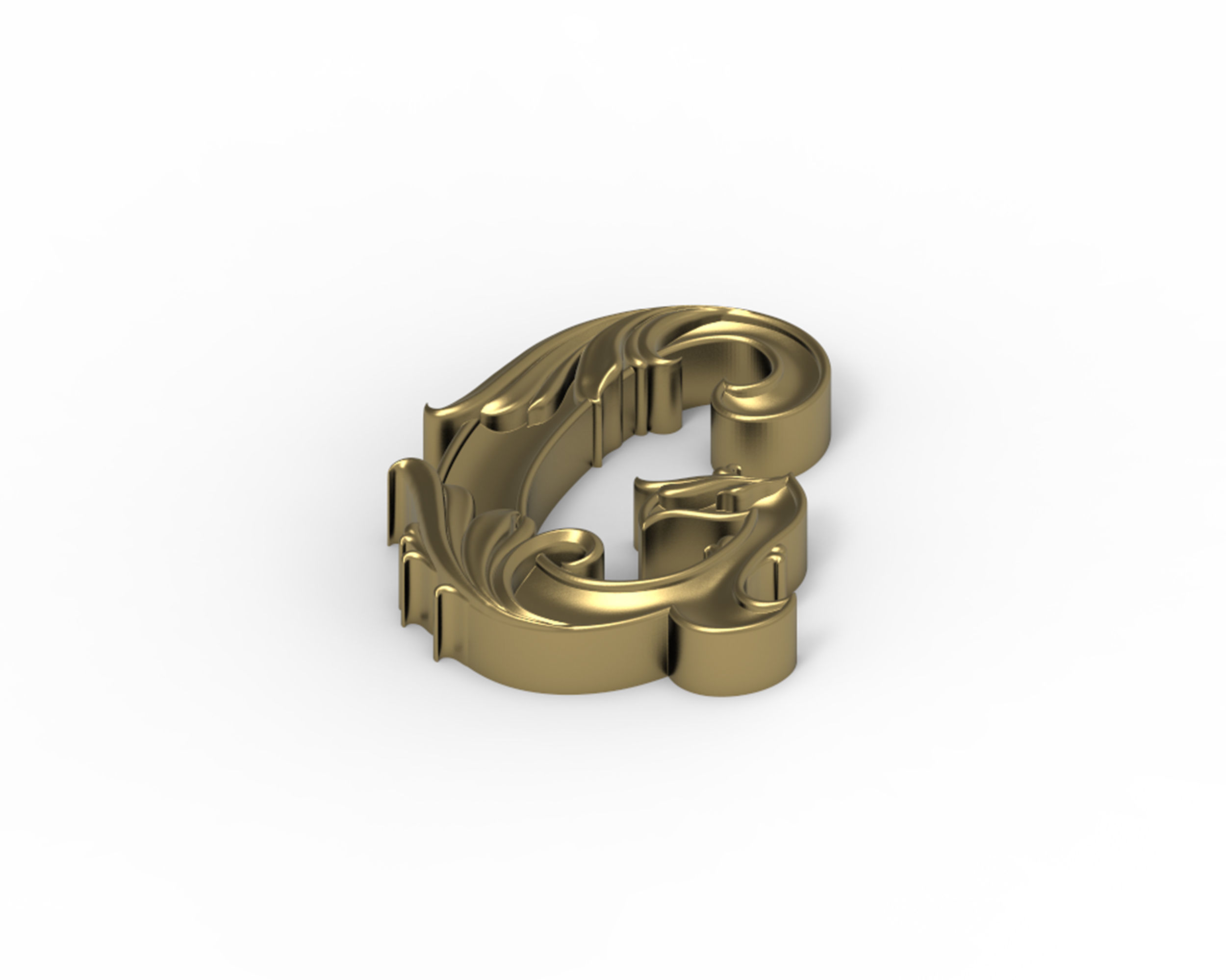 Letter G Floral 3D print model_1
