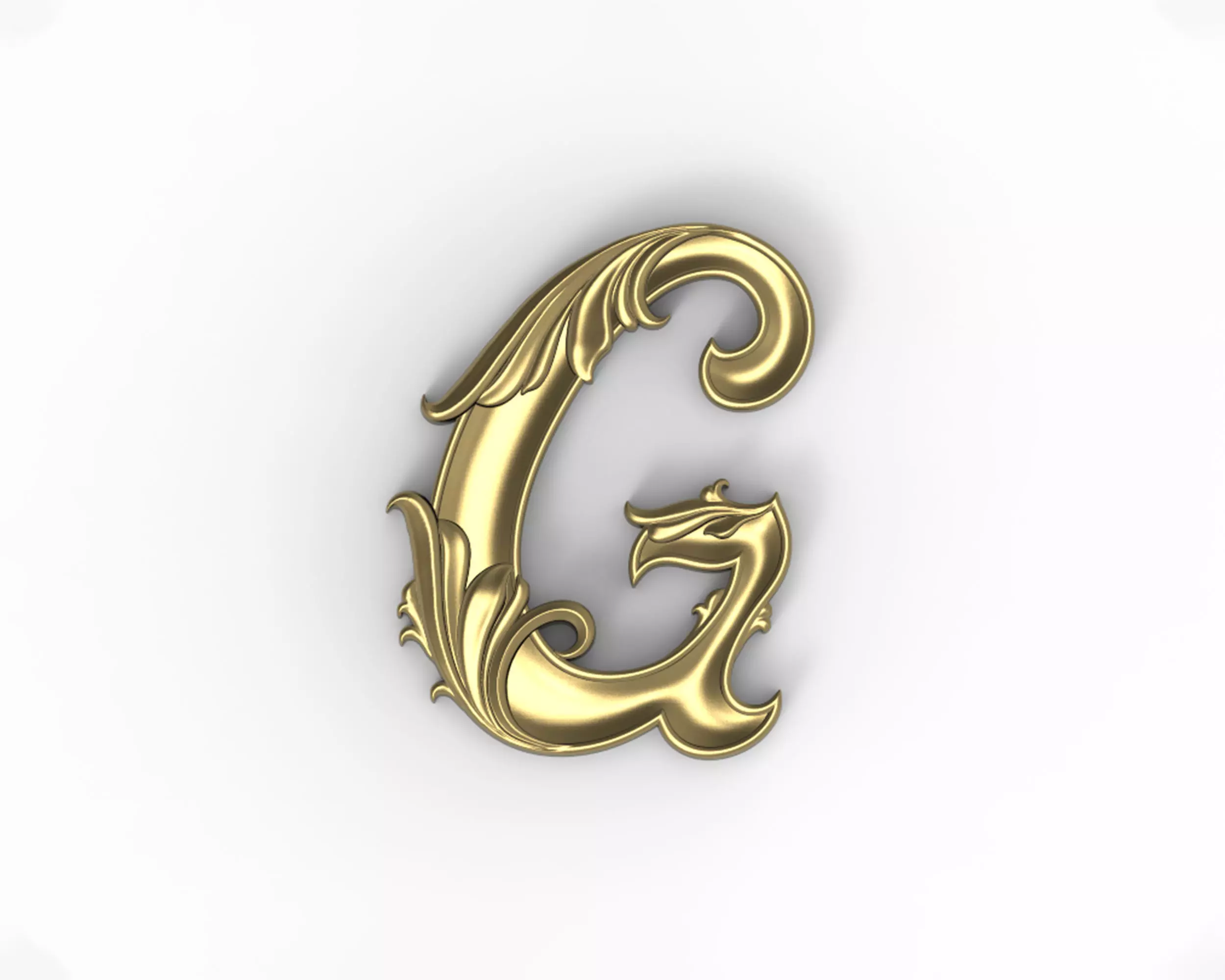Letter G Floral 3D print model_0