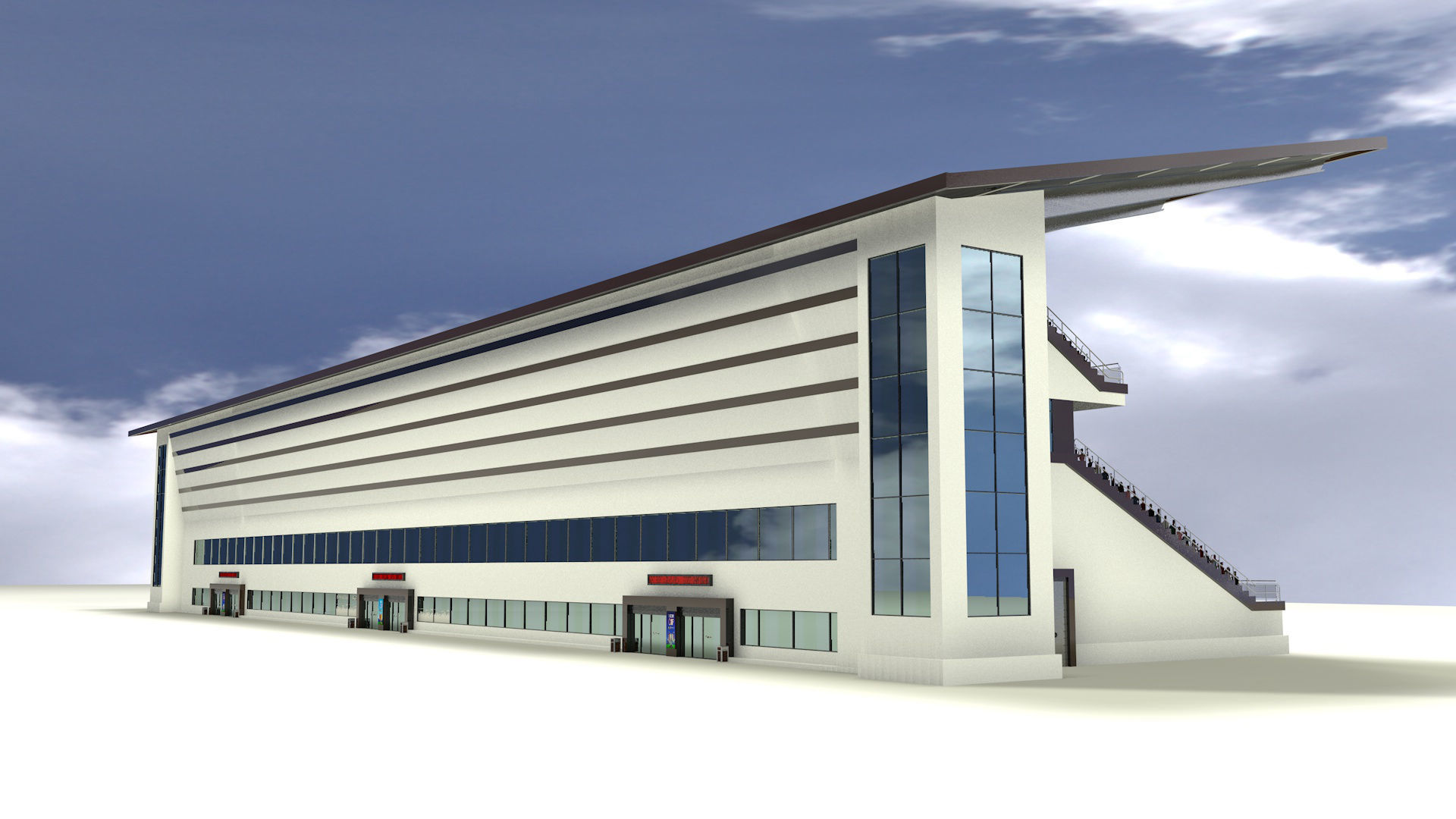 Modern tribune 3D model_6