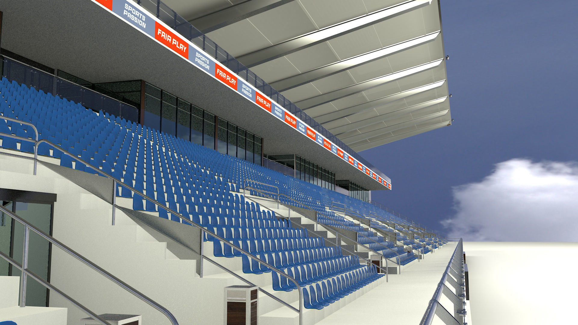 Modern tribune 3D model_3