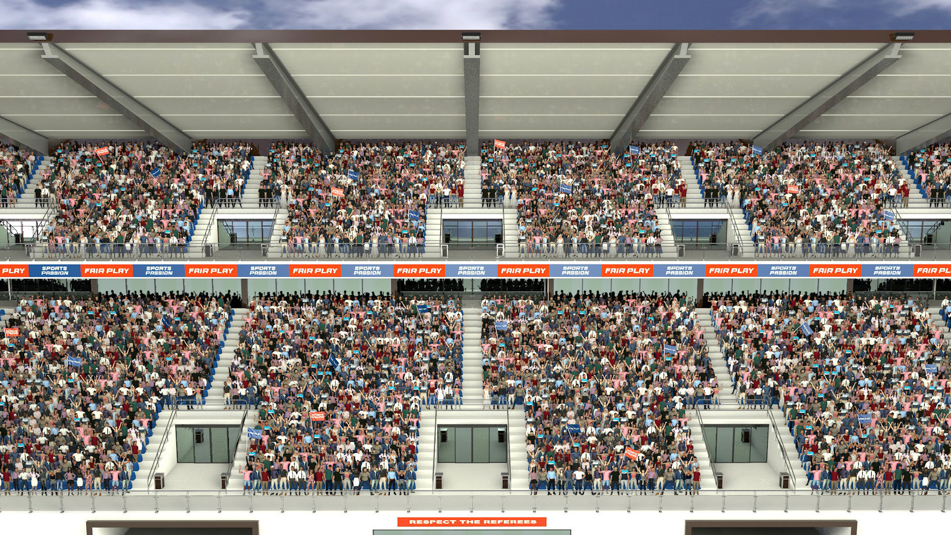 Modern tribune 3D model_2