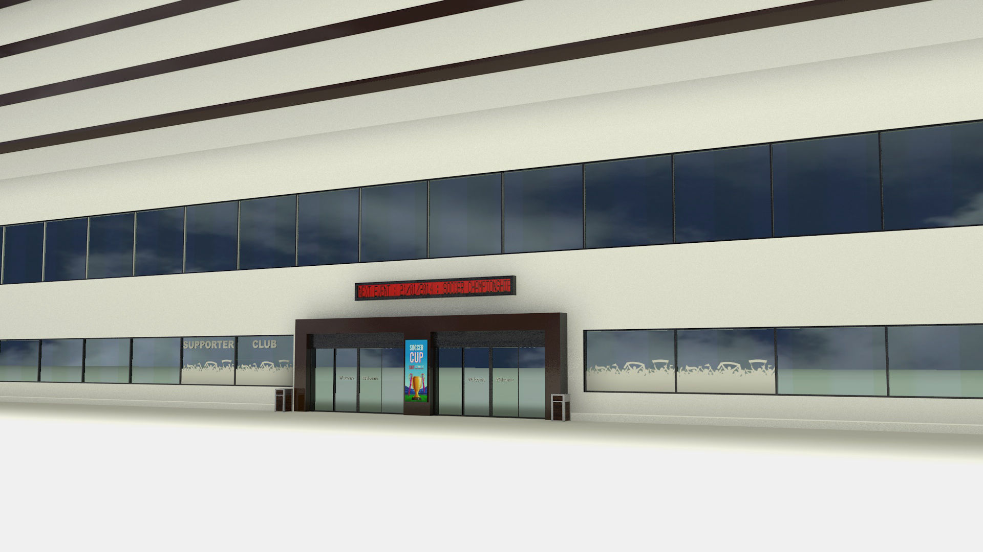 Modern tribune 3D model_4