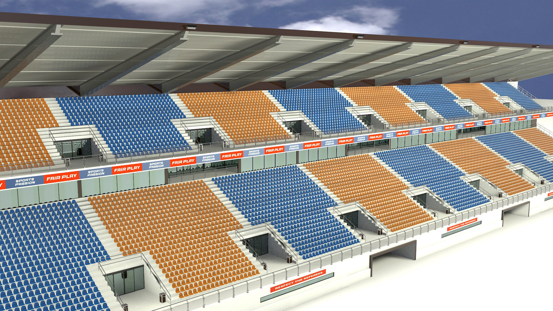 Modern tribune 3D model_1