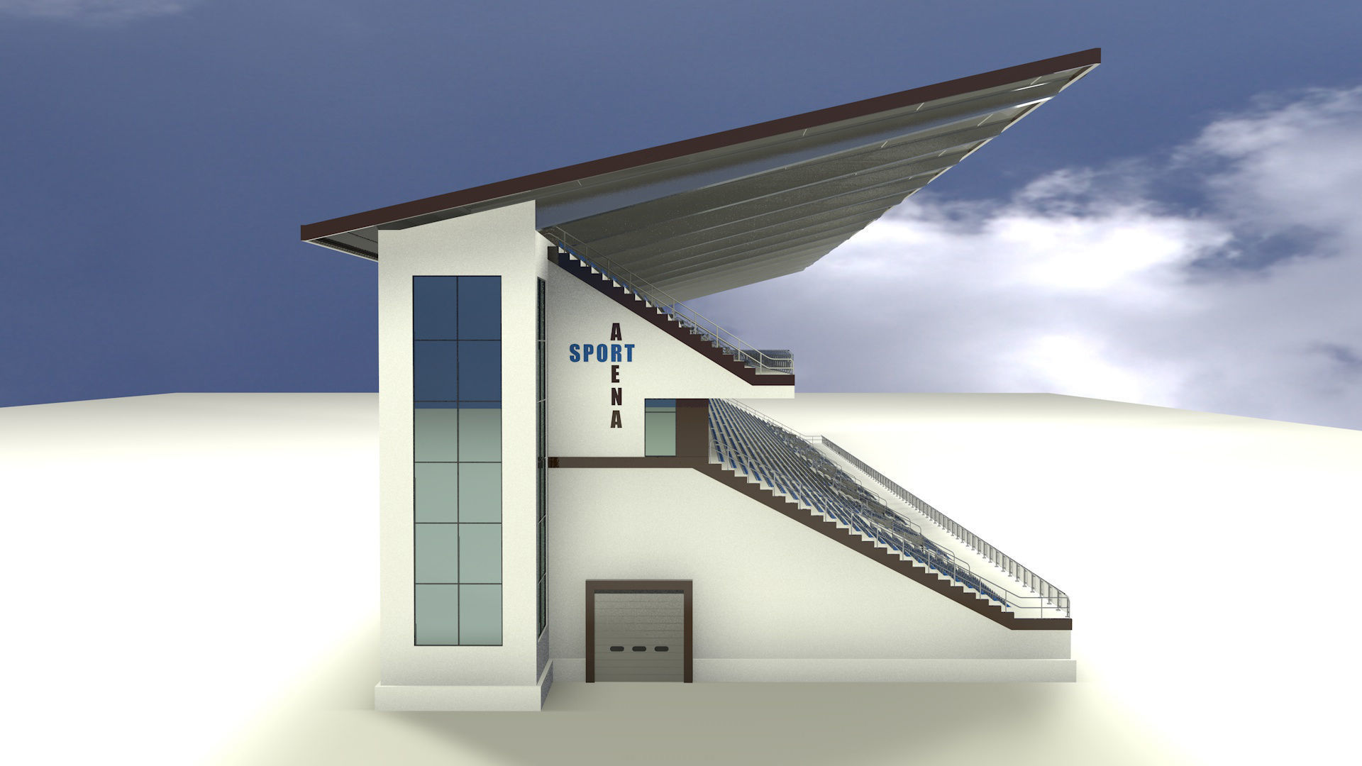 Modern tribune 3D model_5