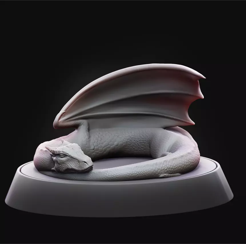 Dragon sleeping - Figure  3D print model_0