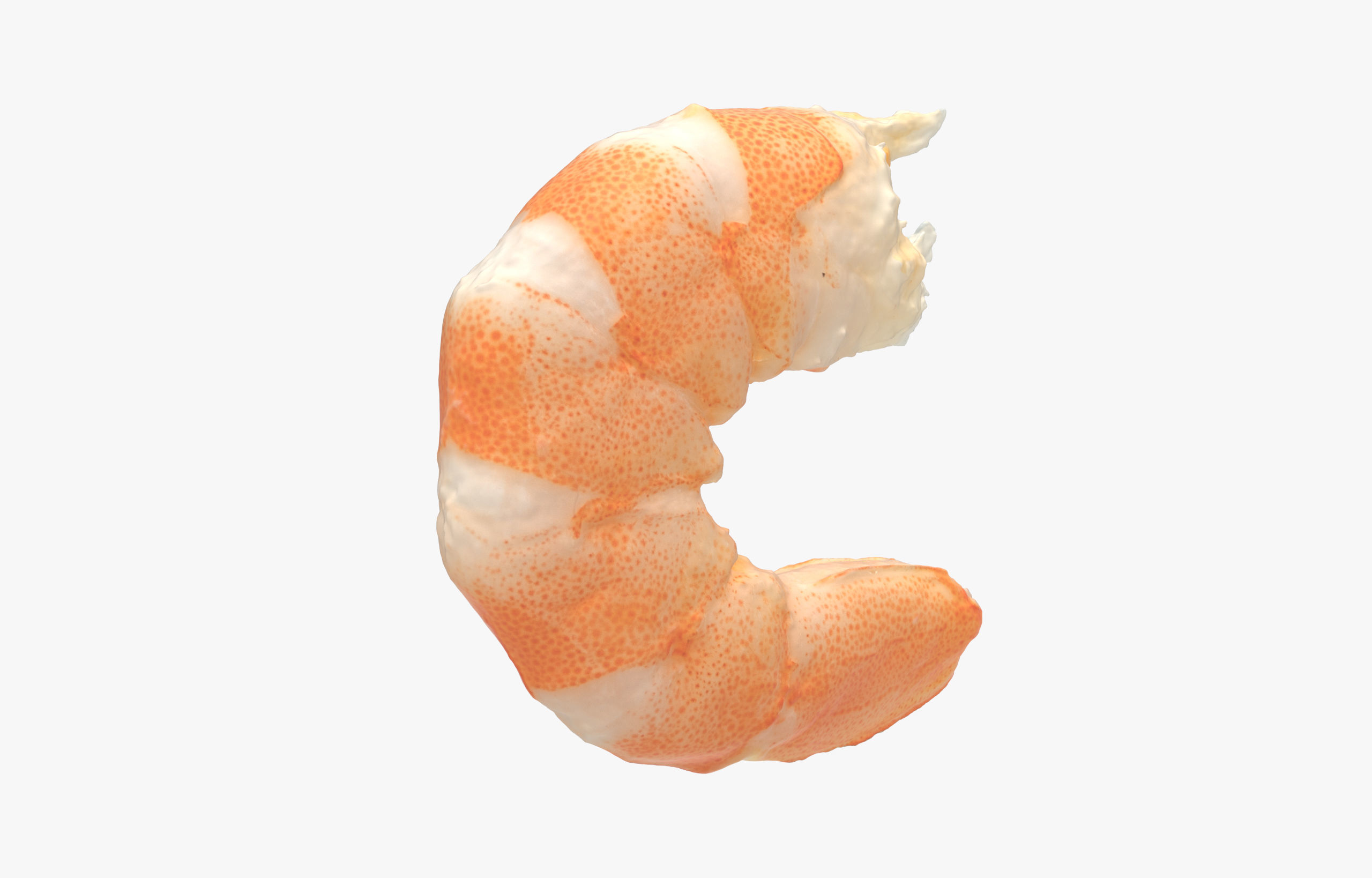Boiled Shrimp Low-poly 3D model_5