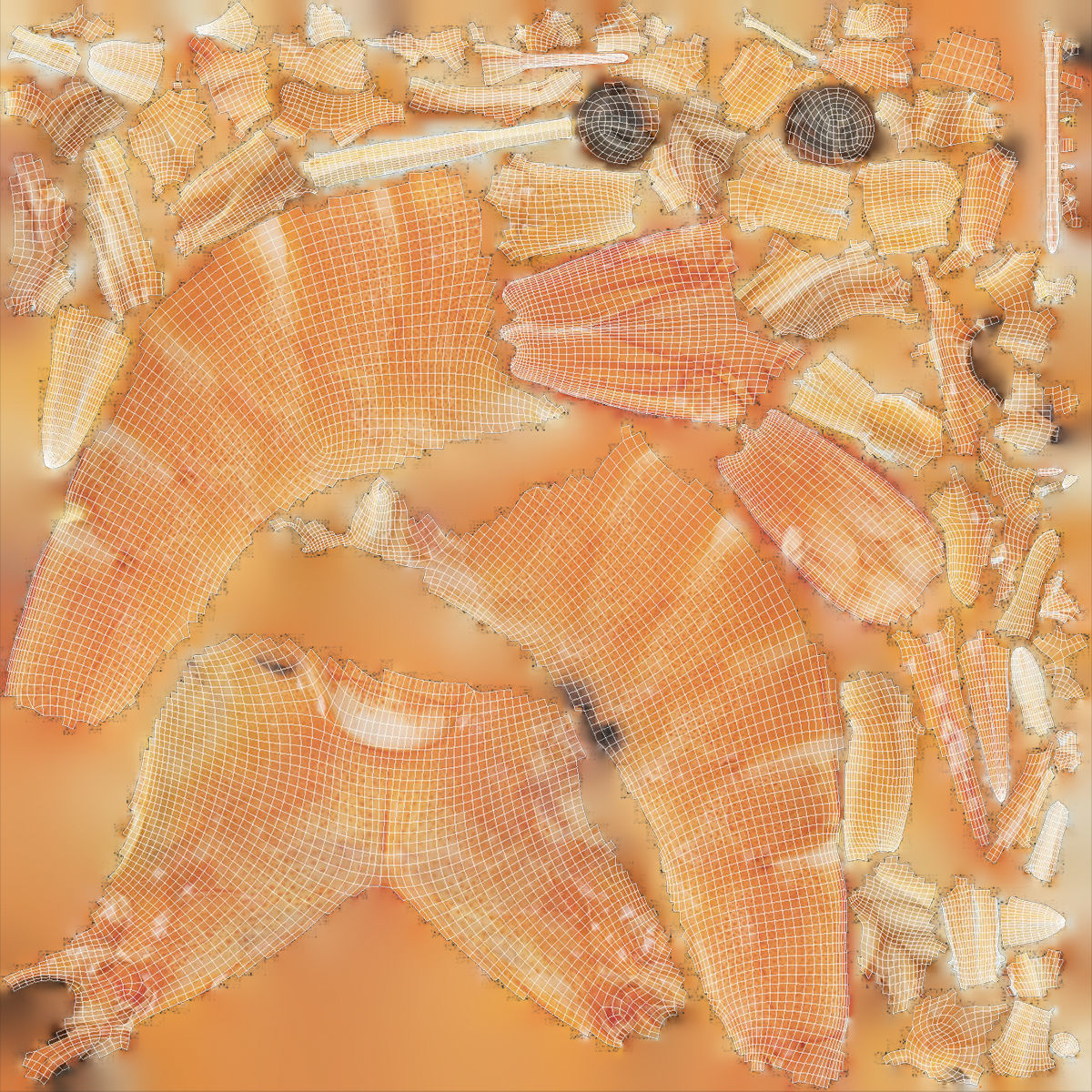 Boiled Shrimp Low-poly 3D model_7