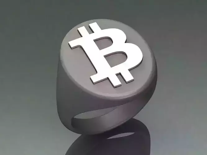 Bitcoin Silver Gold Men Ring