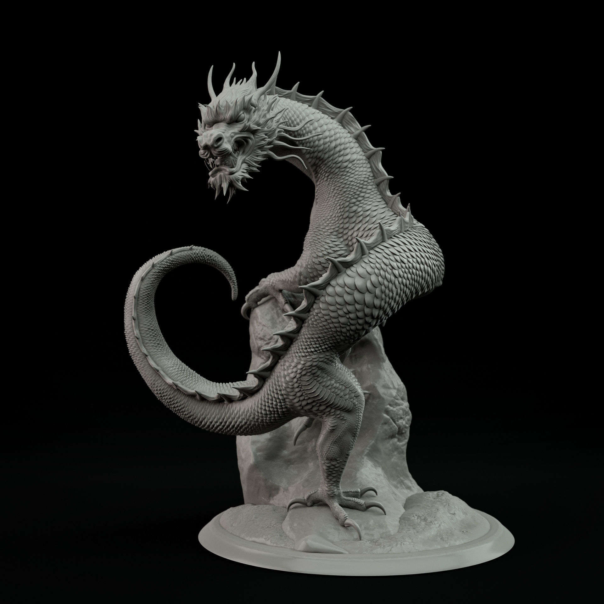Chinese Dragon pre-supported 3D print model_1