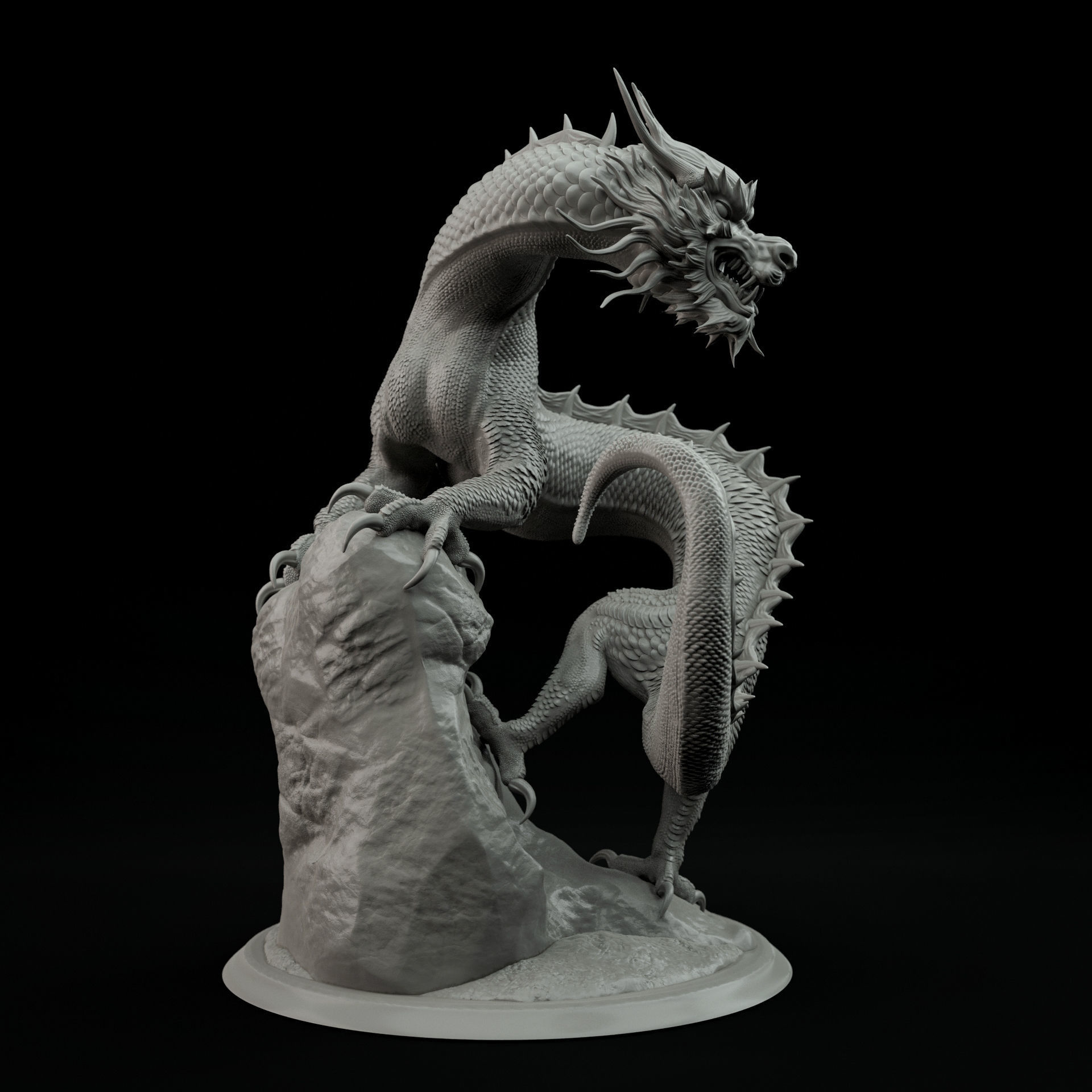 Chinese Dragon pre-supported 3D print model_3