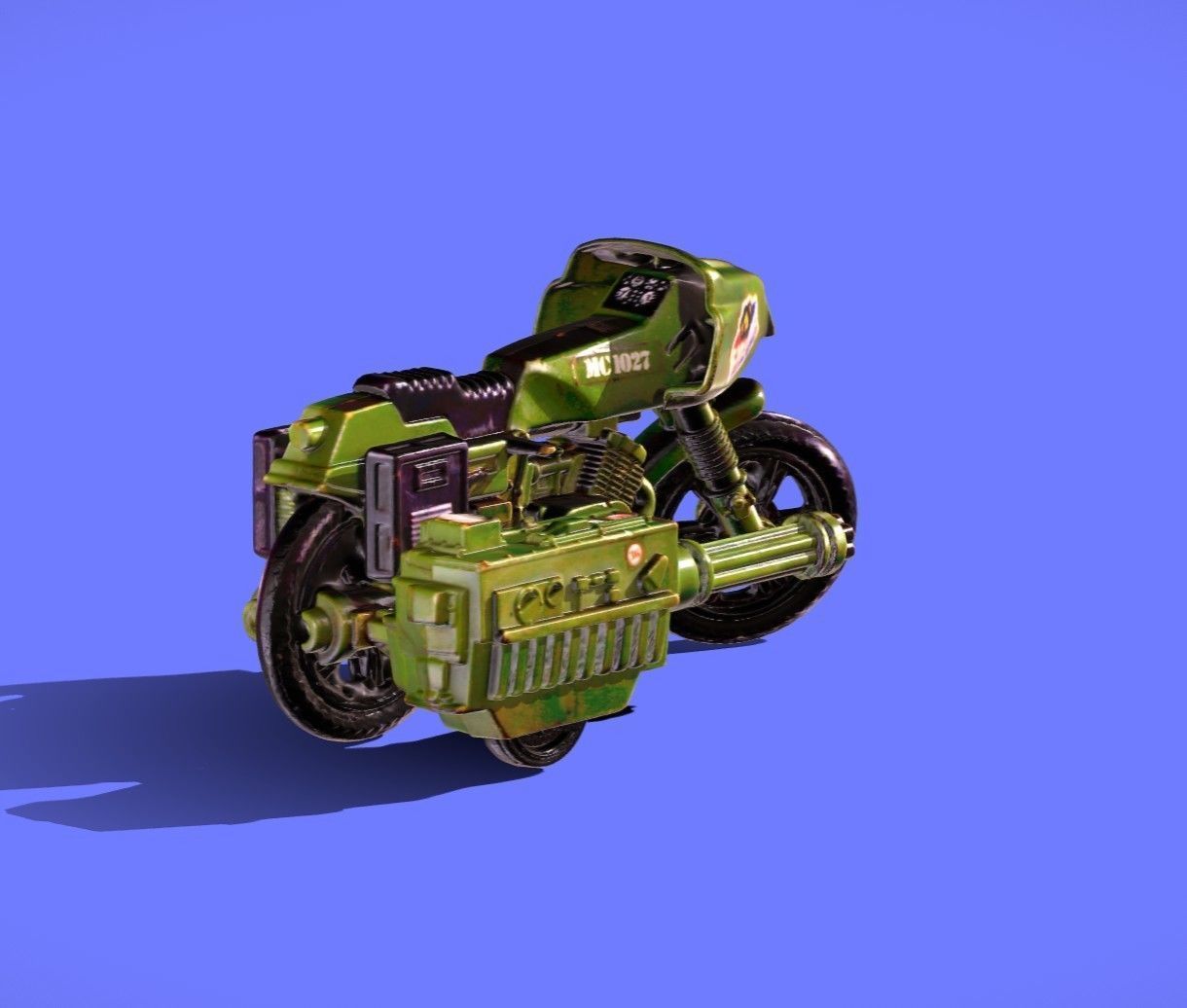 1984 GIJOE RAM - Rapid Fire Motorcycle - 3D SCAN - 3D print model_4