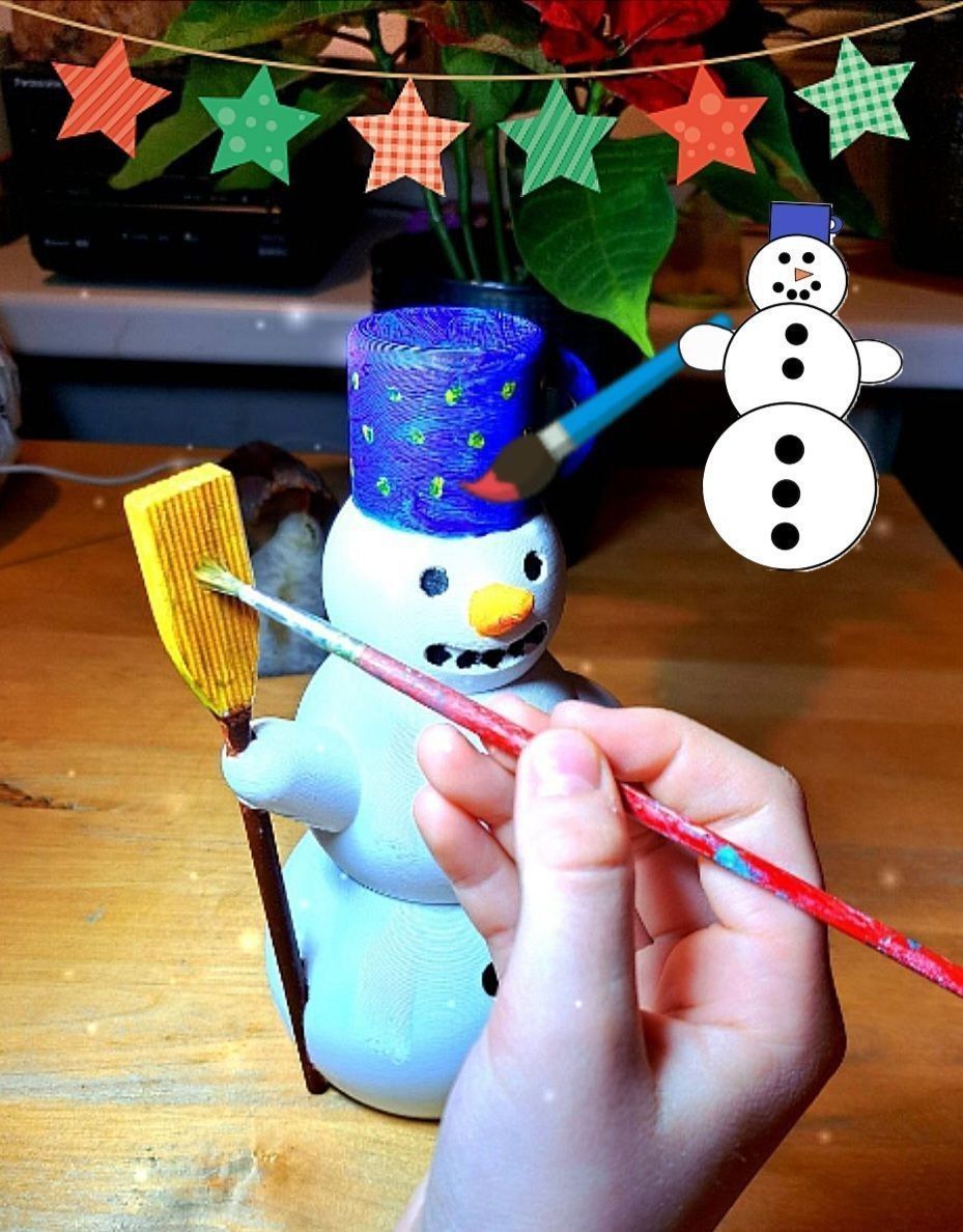 Snowman money box - money bank - piggy bank 3D print model_3