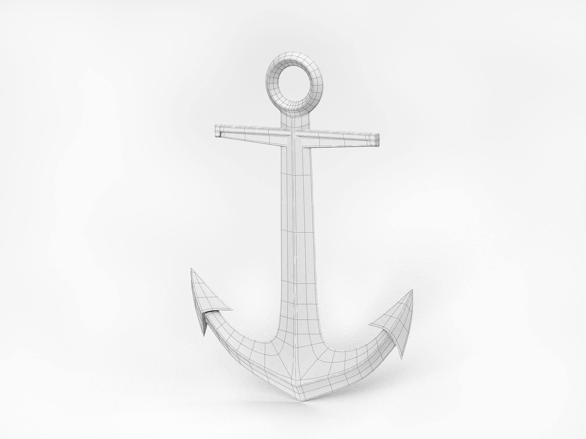 Ship anchor Low-poly 3D model_7