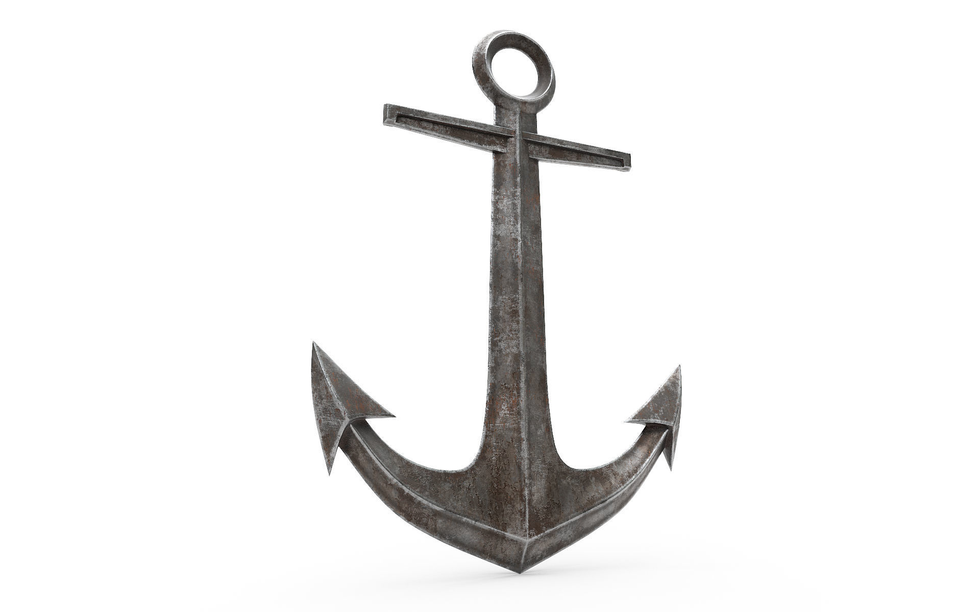 Ship anchor Low-poly 3D model_5