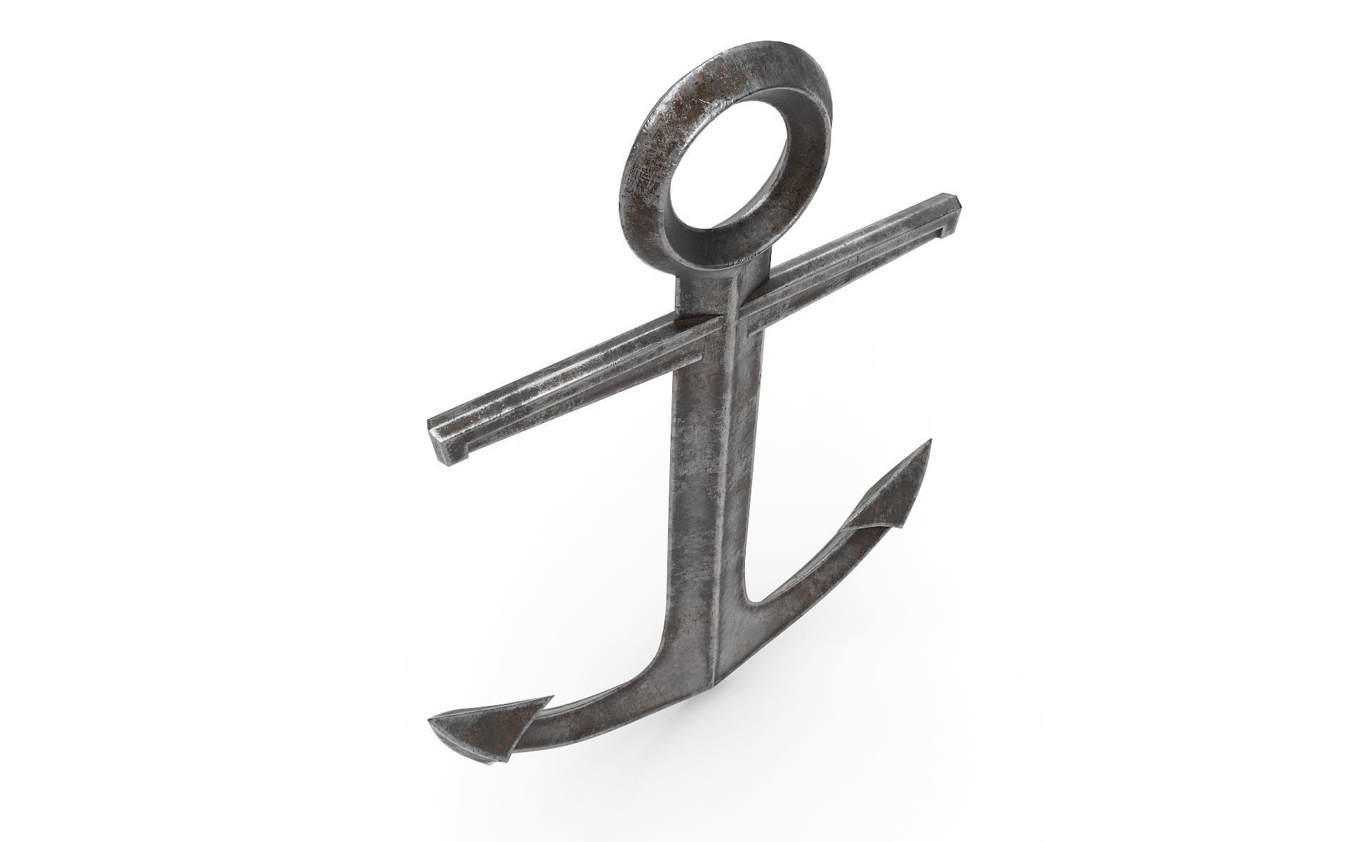 Ship anchor Low-poly 3D model_6