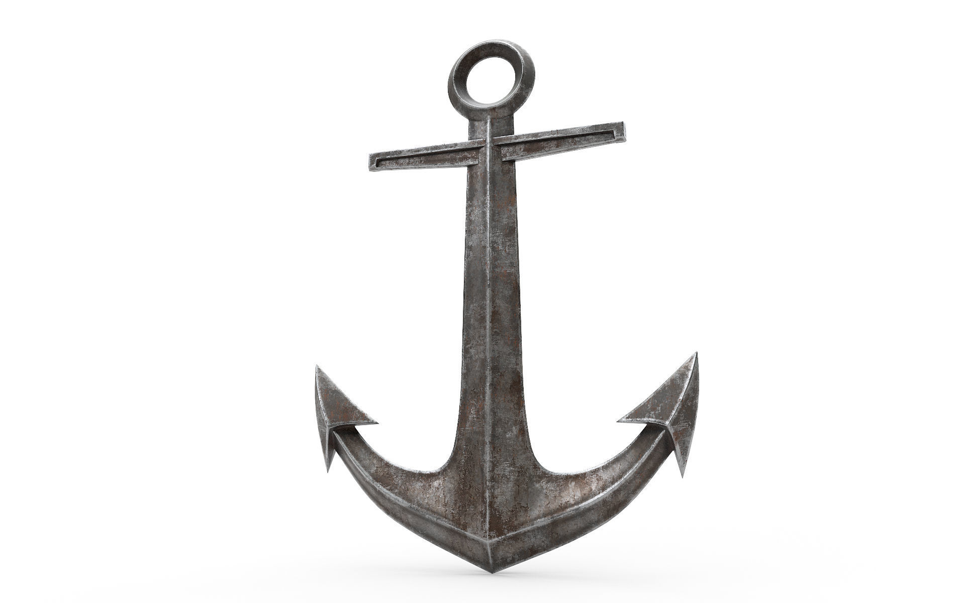 Ship anchor Low-poly 3D model_4