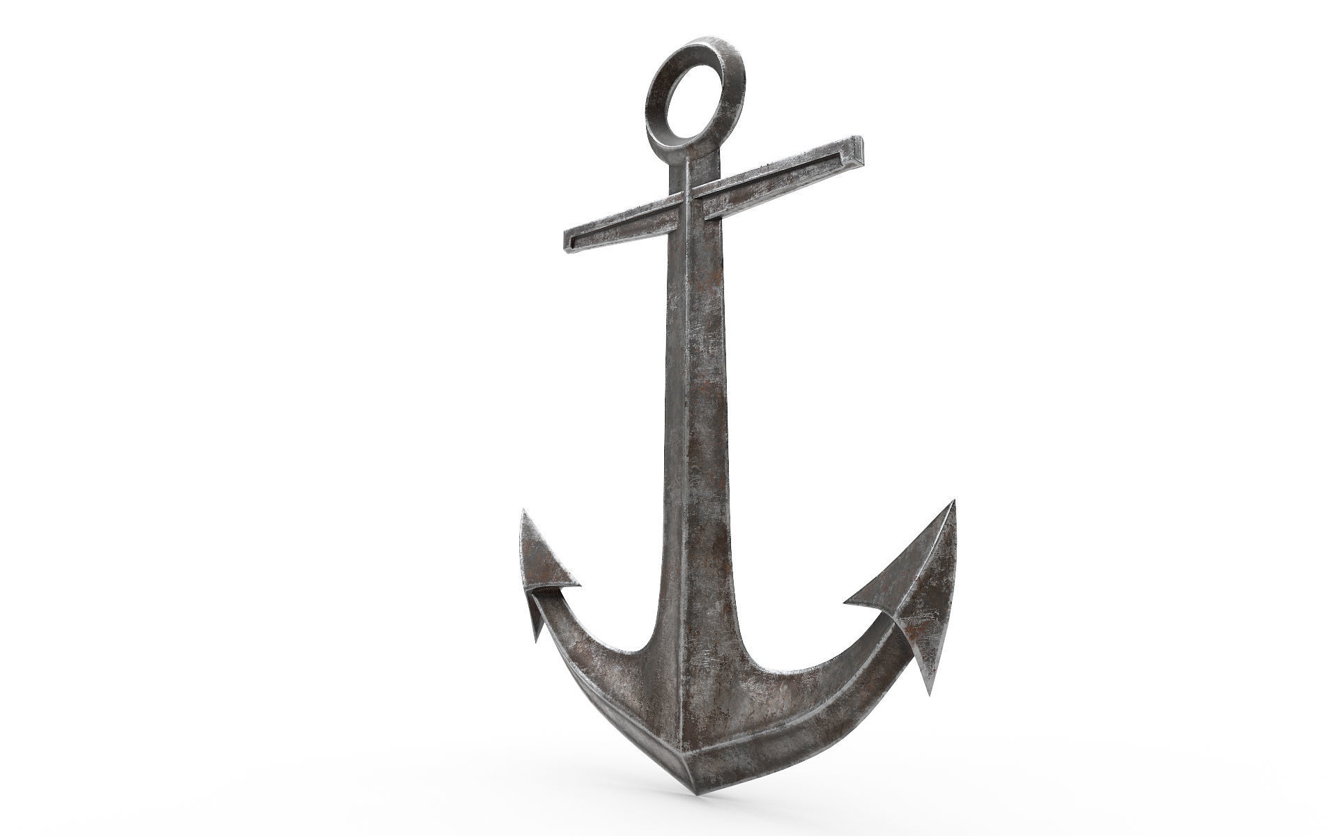 Ship anchor Low-poly 3D model_3
