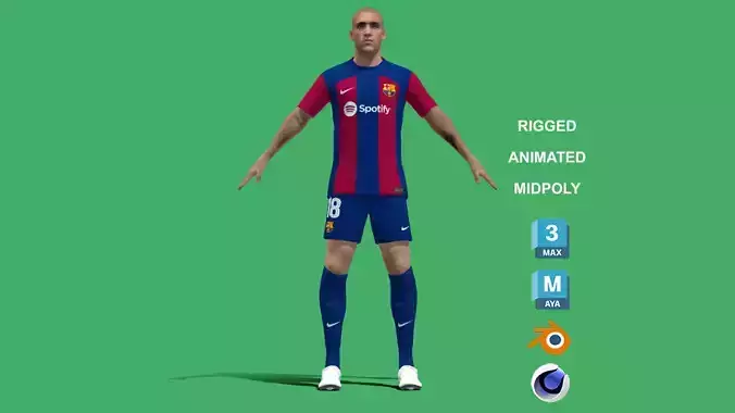 3D Rigged Oriol Romeu Barcelona 2024 3D model