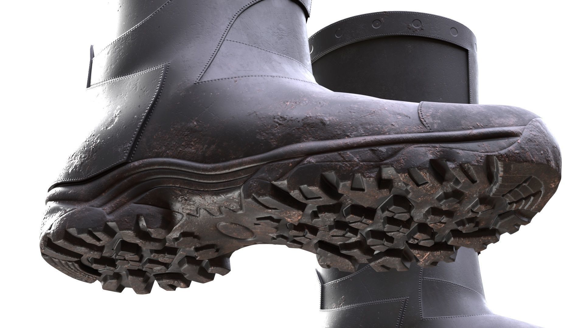 Firefighter Boots Low-poly 3D model_7