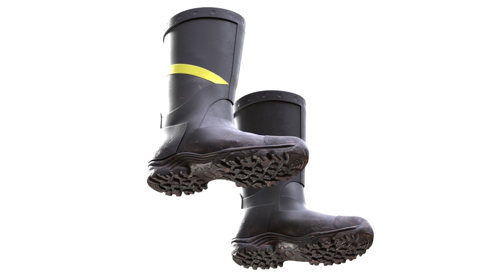 Firefighter Boots Low-poly 3D model_6