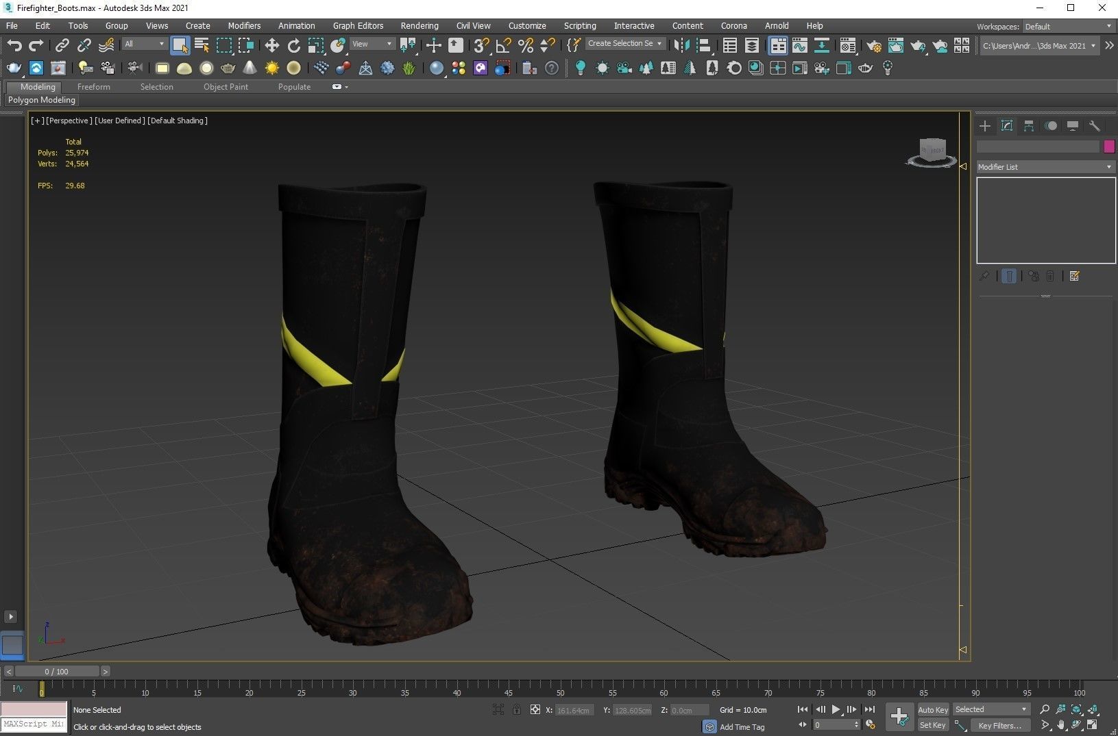Firefighter Boots Low-poly 3D model_3