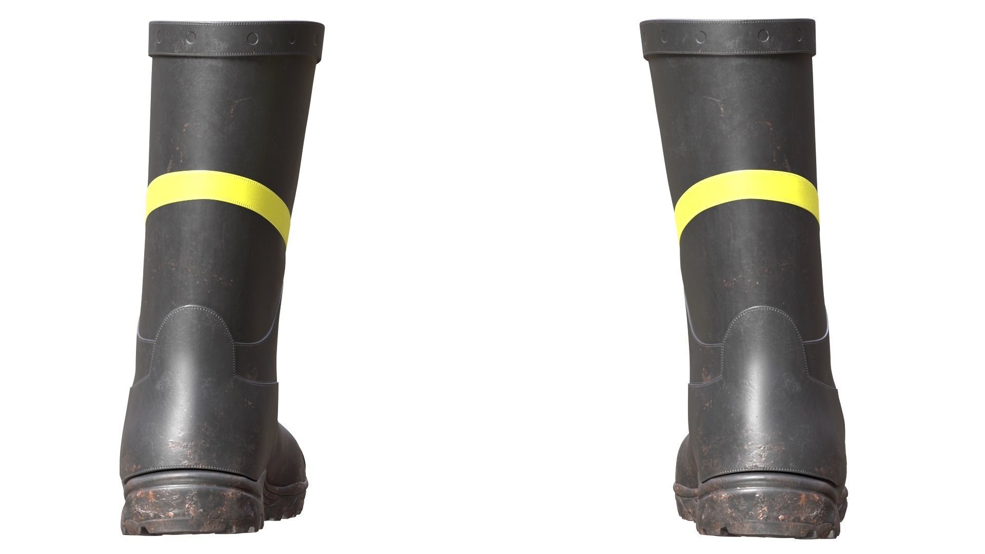 Firefighter Boots Low-poly 3D model_10