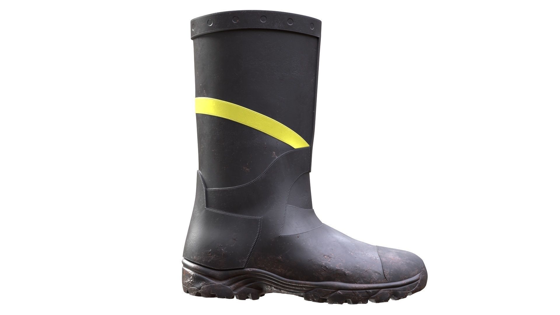 Firefighter Boots Low-poly 3D model_4