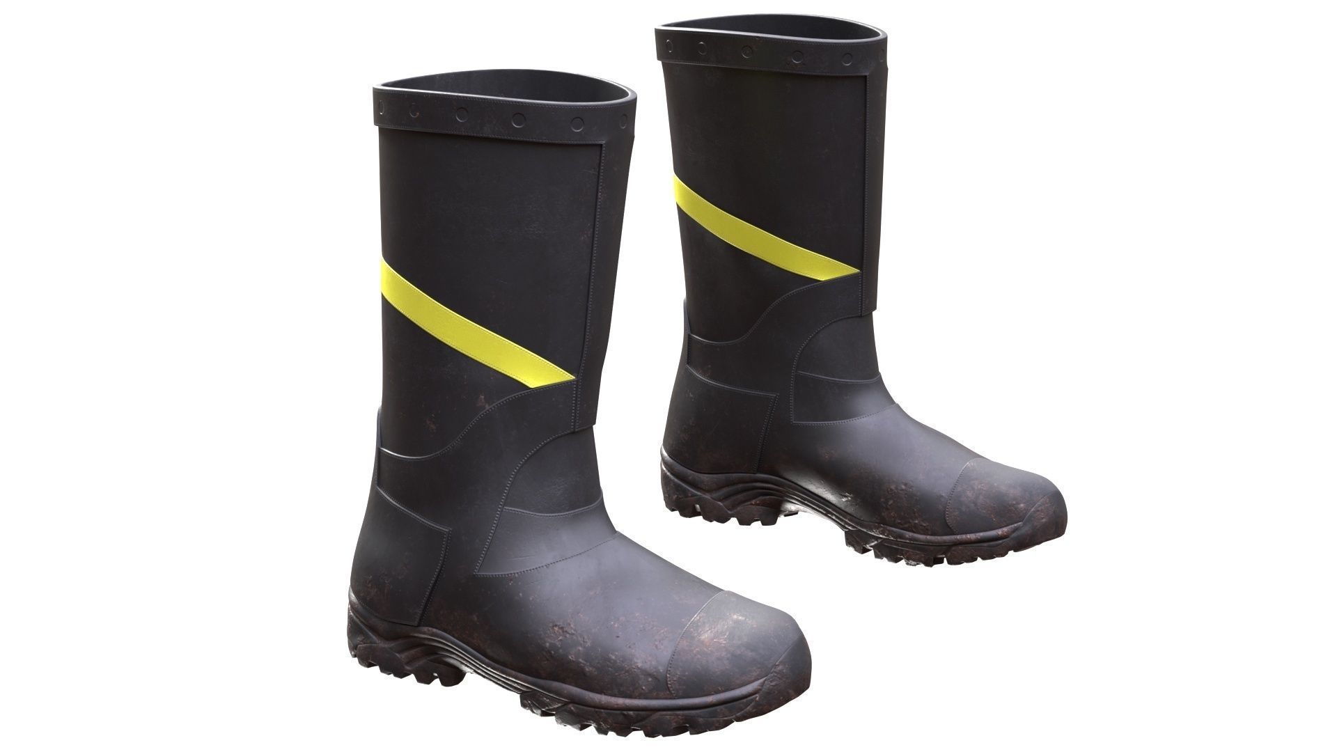 Firefighter Boots Low-poly 3D model_2