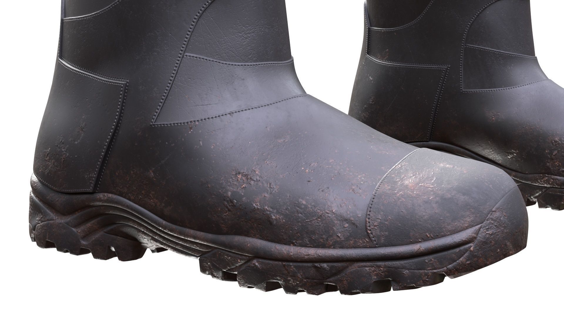 Firefighter Boots Low-poly 3D model_8