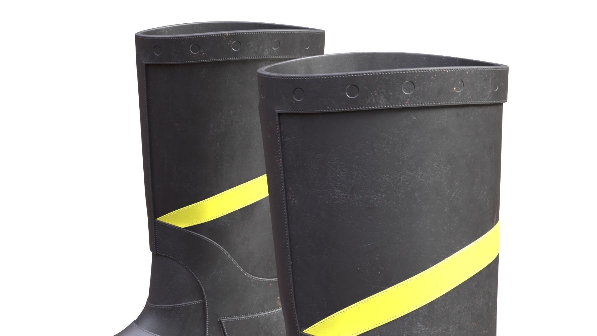 Firefighter Boots Low-poly 3D model_12