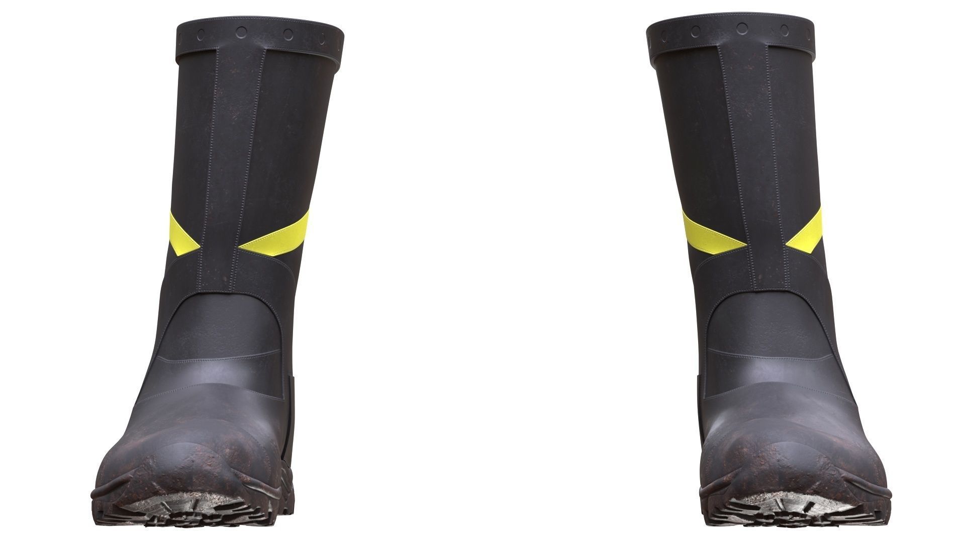 Firefighter Boots Low-poly 3D model_11