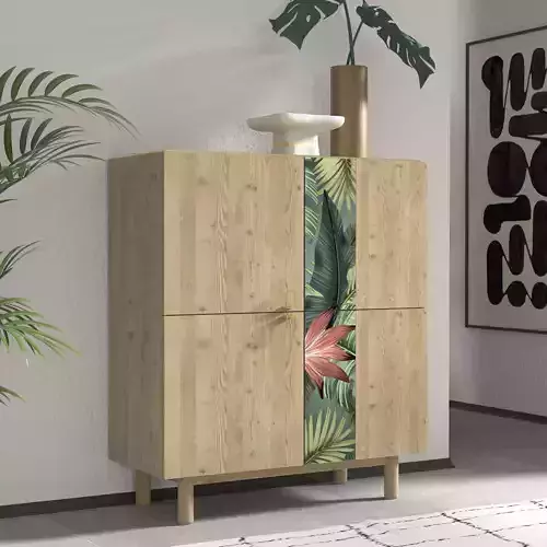 Green Cabinet Low-poly 3D model