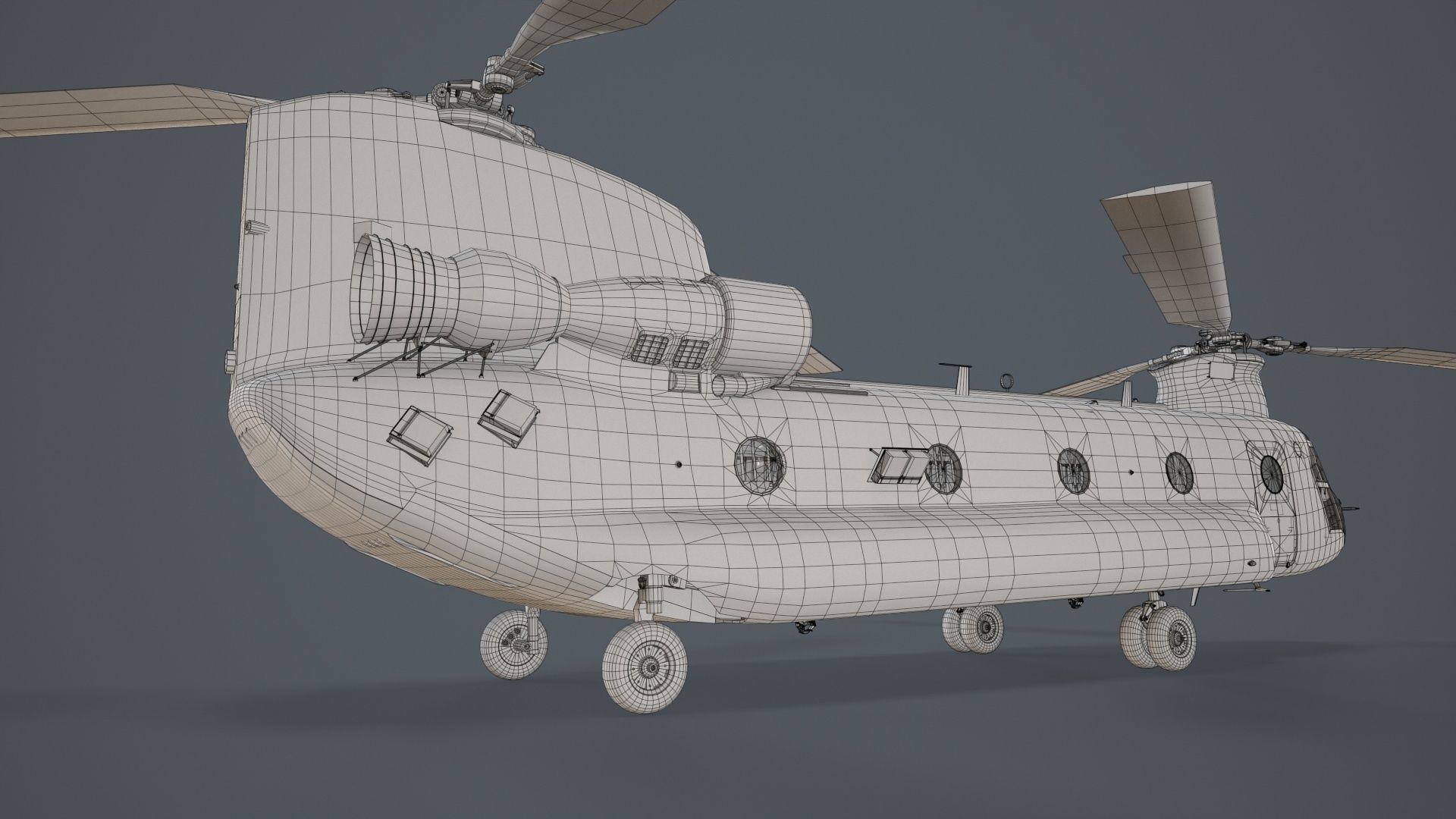 CH-47F Chinook Australian Army Static Low-poly 3D model_30